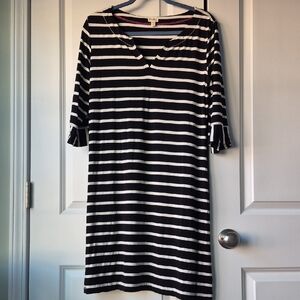 Very cute Black & White Stripped Dress. NWOT P2P 18" Length 36" Sleeve 16"